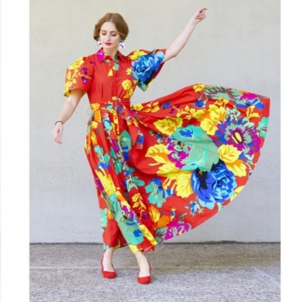 Christopher John Rogers x Target bright floral long maxi dress - Picture 7 of 13